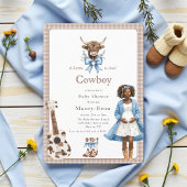 Boho Western Baby Shower Qr code invite  招待状