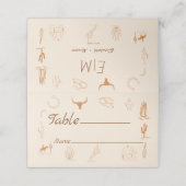 Boho Western Cowboy Illustration Wedding プレイスカード (外部開封)