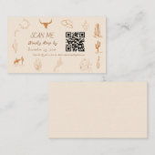 Boho Western Cowboy Illustration Wedding Scan Me  エンクロージャーカード (正面/裏面)