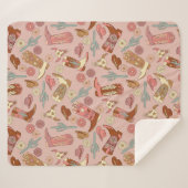 Boho Western Cowgirl Boots シェルパブランケット (正面(横))