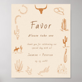 Boho Western Favorite People Wedding Favor sign ポスター