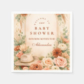 Boho Western Floral Baby Shower スタンダードカクテルナプキン (正面)