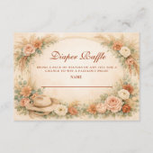 Boho Western Floral Baby Shower Diapper Raffle エンクロージャーカード (正面)