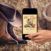 Boho Western Guitar Sunflowers 60th Birthday Party 招待状