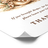  Boho Western Neutral Baby Shower Diaper Raffle ポスター (角)