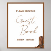 Boho Western Please署名Our Guest Book Sign ポスター (正面)