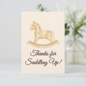 Boho Western Rocking Horse Baby Shower サンキューカード (スタンド正面)