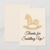 Boho Western Rocking Horse Baby Shower サンキューカード (正面/裏面)
