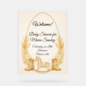 Boho Western Rocking Horse Baby Shower Welcome アクリルサイン (正面)