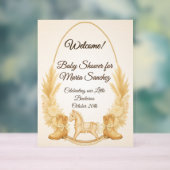 Boho Western Rocking Horse Baby Shower Welcome アクリルサイン (ニュートラル)