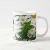 Boho white daisies template ジャンボコーヒーマグカップ (右)