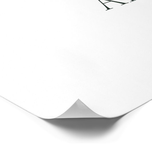 Boho White Roses エレガント with Greenery Welcome ポスター (角)