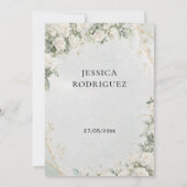 Boho White Roses Greenery Bridal Shower Invitation 招待状 (裏面)