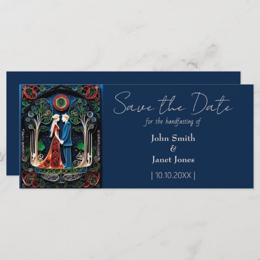 Boho Wicca結婚式の日付を保存 (正面/裏面)