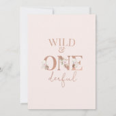 Boho WildとOnederful Safariの誕生日 招待状 (裏面)