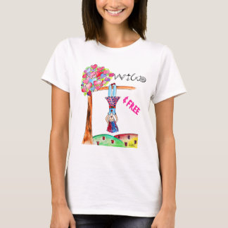 Boho WILDフリー水カラーハートカラフルピンクGIrl Tシャツ