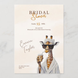 boho wild bridal shower safari invitation 招待状