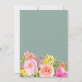 Boho wild flowers Eucalyptus watercolor Sweet 16  招待状 (裏面)
