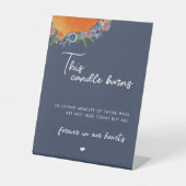 Boho Wildflowerこのロウソクは愛情に満ちた思い出に燃える 台座サイン (正面)