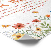 Boho Wildflowerどのように大きな彼女の腹の赤ちゃんシャワーのゲーム ポスター (角)