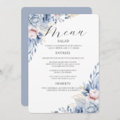 Boho Wildflowerのメ結婚ニュー招待状 メニュー (正面/裏面)