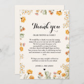 Boho Wildflowerの結婚推測テーブルサンキューカード 招待状 (正面/裏面)