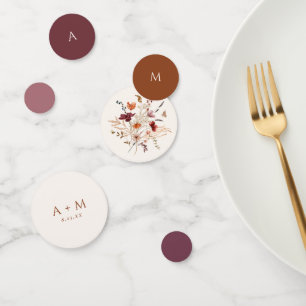 Boho WIldflowerエレガントな結婚式のテーブル コンフェッティ