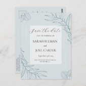 Boho Wildflowerエレガントは日付を保存 ポストカード (正面/裏面)