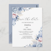 Boho Wildflowerエレガントは日付を保存 ポストカード (正面/裏面)