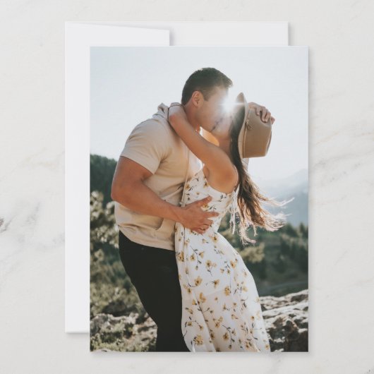 Boho Wildflowerエレガントフローラ結婚の写真 セーブザデート (裏面)