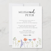 Boho Wildflowerエレガント写真カジュアル結婚の 招待状 (正面)