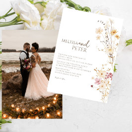 Boho Wildflowerエレガント写真カジュアル結婚の 招待状