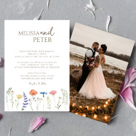 Boho Wildflowerエレガント写真カジュアル結婚の 招待状