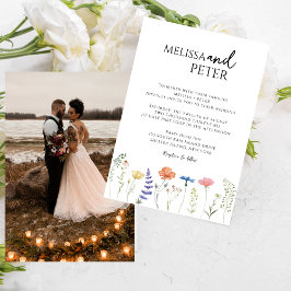 Boho Wildflowerエレガント写真カジュアル結婚の 招待状