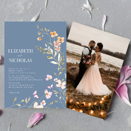 Boho Wildflowerエレガント写真カジュアル結婚の 招待状