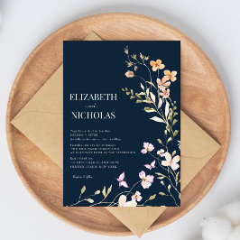 Boho Wildflowerエレガント写真カジュアル結婚の 招待状