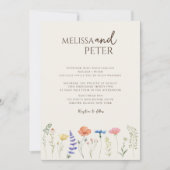 Boho Wildflowerエレガント写真カジュアル結婚の 招待状 (正面)