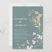 Boho Wildflowerエレガント写真カジュアル結婚の 招待状 (正面)