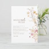 Boho Wildflowerエレガント写真カジュアル結婚の 招待状 (スタンド正面)