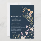 Boho Wildflowerエレガント写真カジュアル結婚の 招待状 (正面)