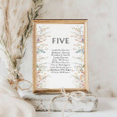 Boho Wildflowerカラフルのテー結婚ブル番号 テーブルナンバー