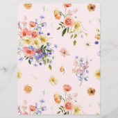 Boho Wildflowerカラフルのメ結婚ニュー メニュー (裏面)