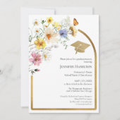 Boho Wildflowerカラフル卒業パーティーの写真 招待状 (正面)