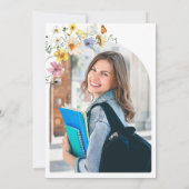 Boho Wildflowerカラフル卒業パーティーの写真 招待状 (裏面)