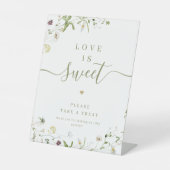 Boho Wildflowerスクリプト素朴な愛は甘い 台座サイン (正面)