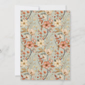 Boho Wildflowerフローラの甘さを推測 招待状 (裏面)