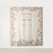 Boho Wildflowerフローラ結婚の背景 タペストリー (正面)