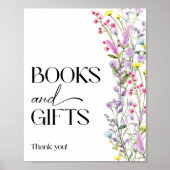 Boho Wildflowerフローラ赤ちゃんシャワー本とギフト ポスター (正面)