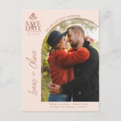 Boho Wildflowerモダン Arch Photo Save The Date ポストカード (正面)