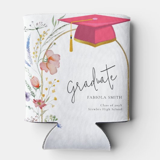 Boho WIldflower卒業パーティー 缶クーラー (裏面)